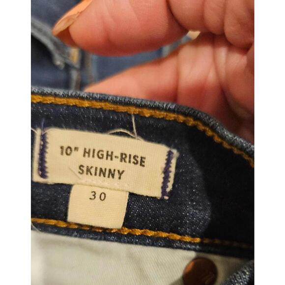 Madewell 10 inch High Rise Skinny Dark Blue Jeans Size 30 - Picture 3 of 5